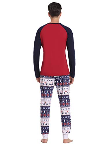 Aibrou Pijamas de Navidad Familia Conjunto Pantalon y Top Pijamas Mujer Hombre Invierno Manga Larga Pijama de Dormir 2 Piezas Niños Niña Ropa de Dormir para Bebés Mamá Papá Romper Homewear