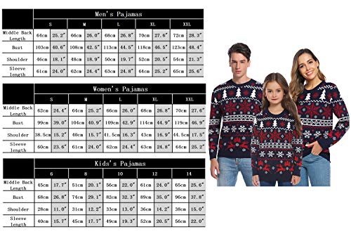 Aibrou Suéter de Navidad Familia Pullover de Punto Jerséis para Mujer Hombre Invierno Manga Larga Jersey Navideño para Niño Niña