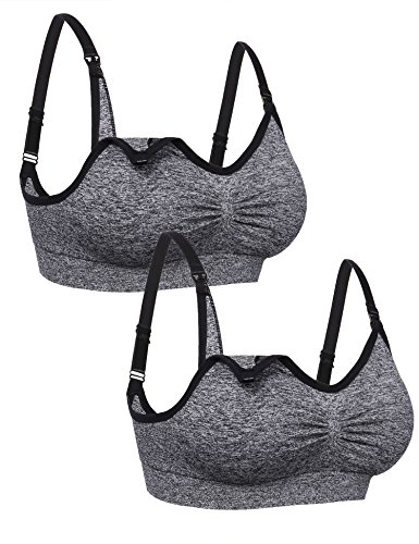 Aibrou Sujetador Lactancia para Premama con Relleno,Sujetador de Maternidad Embarazada sin Aros para Lactancia Materna 1/2/3 Pack