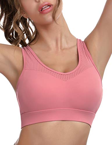 Aibrou Sujetadores Deportivos de Alto Impacto Sujetador de Yoga sin Cables con Almohadillas Extraíbles de Soporte Fuerte Sujetadores para Dormir/Correr/Hacer Ejercicio/Gimnasio/Yoga/Fitness