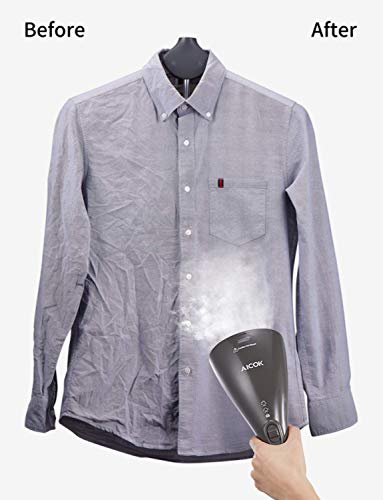 AICOK Planchas Verticales, 15s Rápida de Calor Plancha Ropa Vapor Vertical,Doble Ajuste de Vapor, con Set de Viaje Profesional, Prevenir Escupe Agua, Plancha de Viaje, Portátil para el Hogar y Viaje