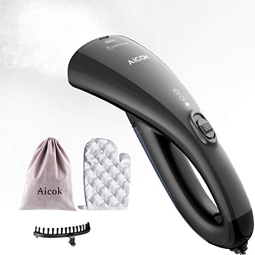 AICOK Planchas Verticales, 15s Rápida de Calor Plancha Ropa Vapor Vertical,Doble Ajuste de Vapor, con Set de Viaje Profesional, Prevenir Escupe Agua, Plancha de Viaje, Portátil para el Hogar y Viaje