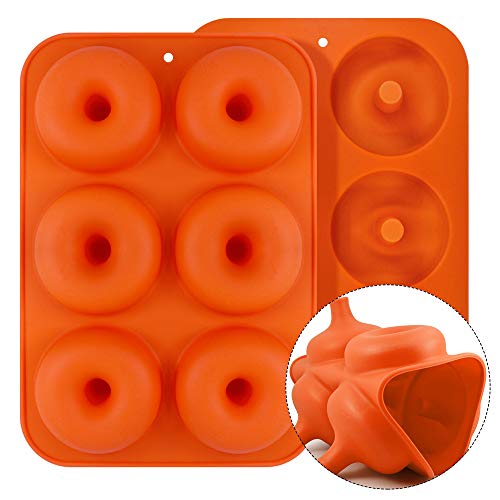 AIFUDA - Juego de 24 moldes de silicona para magdalenas y rosquillas antiadherentes, resistente al calor para hornear moldes para pasteles, magdalenas, galletas, bagels