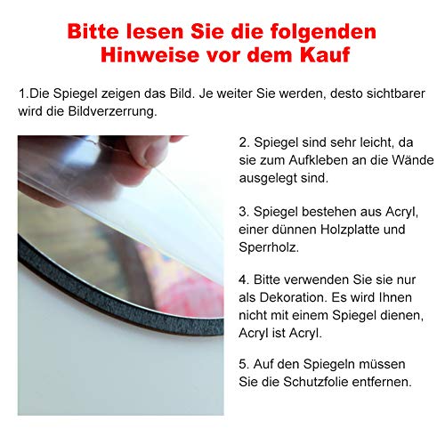 AIFUSI 5 piezas espejo de pared con pegatinas bohemias espejo decorativo para dormitorio, salón, dormitorio, habitación infantil, apartamento de oficina
