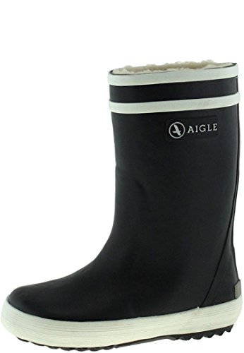 Aigle Lolly Pop Fur, Botas de Lluvia Unisex niños, Azul (Marine), 34 EU