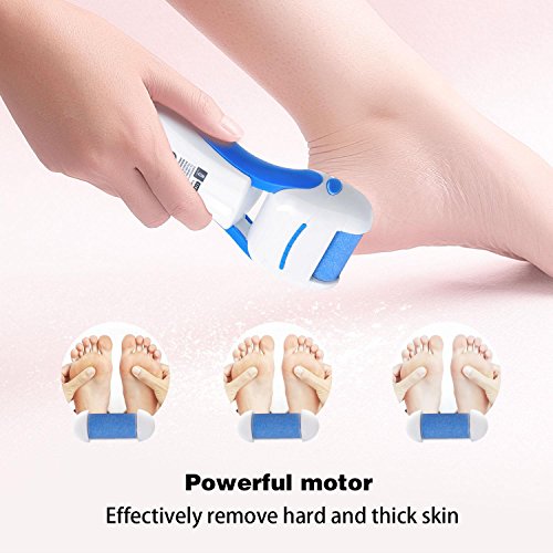 Aigostar Smooth - Sin cable Depiladora Electrica, Lima eléctrica pies, Set de Pedicura y Manicura Eléctrico, afeitado con accesorio para axilas, y eliminación de callos y piel muerta, luz frontal Led