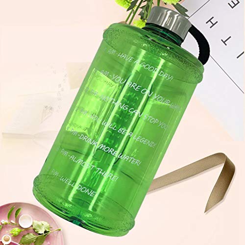 AIJIANG Botella de Agua Unisex al Aire Libre, Botella de Agua Deportiva Motivacional de 2.2L con Marcador de Tiempo Tapa a Prueba de Fugas de Boca Ancha para Correr Deportes Fitness al Aire Libre