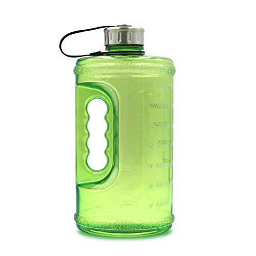 AIJIANG Botella de Agua Unisex al Aire Libre, Botella de Agua Deportiva Motivacional de 2.2L con Marcador de Tiempo Tapa a Prueba de Fugas de Boca Ancha para Correr Deportes Fitness al Aire Libre