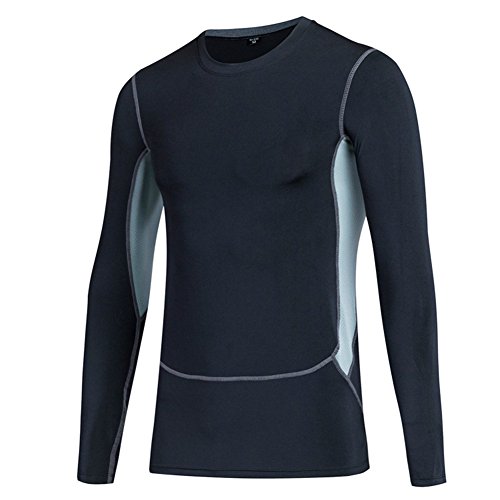 AiJump 2 Piezas Camiseta Mangas Largas con Mallas Cortas de Compresión Deportiva Delgada para Hombre Deportes Gimnasio Quema Grasas Adelgazante