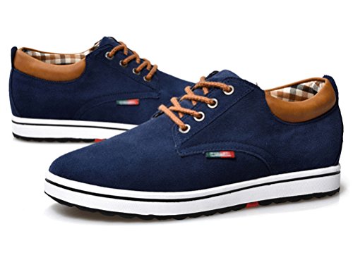 ailishabroy Zapatillas Hombre Ascensor Hombres Altura Aumentar Lace Up Zapatos Casual (42 EU, Azul)