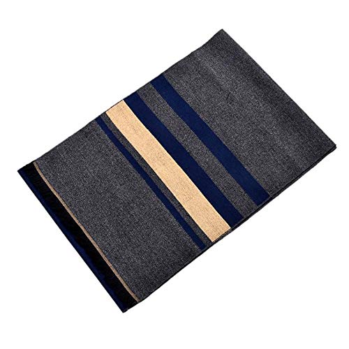 Aimfor 1 Uno Hombres Bufandas Amarillo grisáceo De Moda De Porcelana Azul y Blanca De Negocios Casual Bufanda De Pelo Corto De Algodón A e Invierno Cálido Chal Gruesofamiliares