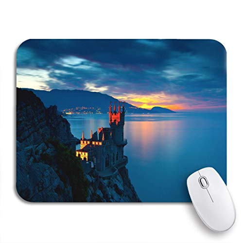 AIMILUX Alfombrilla Raton Alfombrilla Gaming Alfombrilla,Azul El Bien Conocido Castillo Swallow Nest Cerca de Yalta,para computadora con Base de Goma Antideslizante para Laptop con computadora y PC