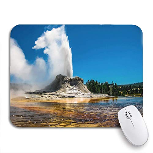 AIMILUX Alfombrilla Raton Alfombrilla Gaming Alfombrilla,El géiser del Castillo irrumpe en Las Piscinas de Agua Caliente y Vapor,Base de Goma Antideslizante para Laptop con computadora y PC