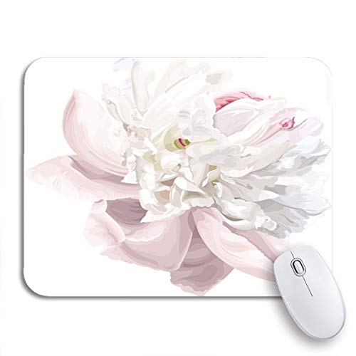 AIMILUX Alfombrilla Raton Alfombrilla Gaming Alfombrilla,Flor de peonía Blanca Lujosa Rosa Pintada en Colores Pastel,para computadora con Base de Goma Antideslizante para Laptop con computadora y PC