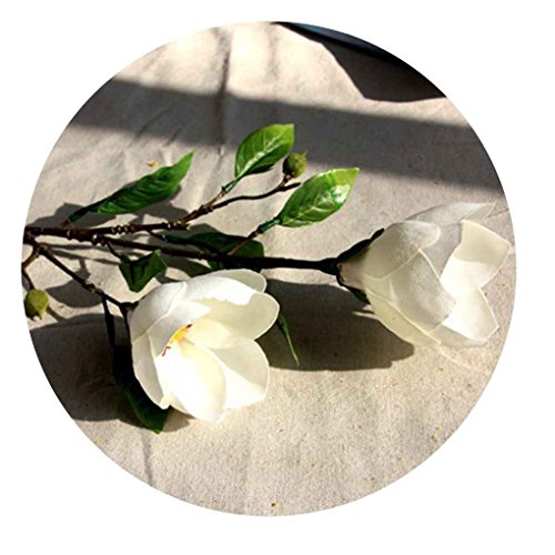 Aiming Artificial Magnolia Wedding Flower Silk Artificial Flowers Real-como decoración casera Blanco