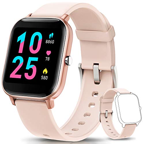 AIMIUVEI Smartwatch, Reloj Inteligente IP67 con Pulsómetro, Presión Arterial, 7 Modos de Deportes, Monitor de Sueño Caloría 1.4 Inch Pantalla Táctil Smartwatch para Mujer y Hombre (Oro)