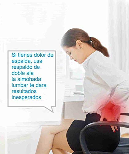 AIMO Cojín Respaldo cojín Lumbar BC-008 ortopédico ergonómico viscoelastico Envolvente para Siento Coche, Silla, Oficina, Viaje, Silla Gaming es Bueno para y prevenir Dolores lumbares y ciática