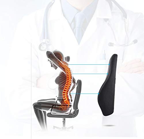 AIMO Spain Cojín Respaldo Lumbar CM-004 ortopédico ergonómico viscoelastico con Gel para prevenir Dolores lumbares y ciática, Silla, para Asiento, Coche, Oficina