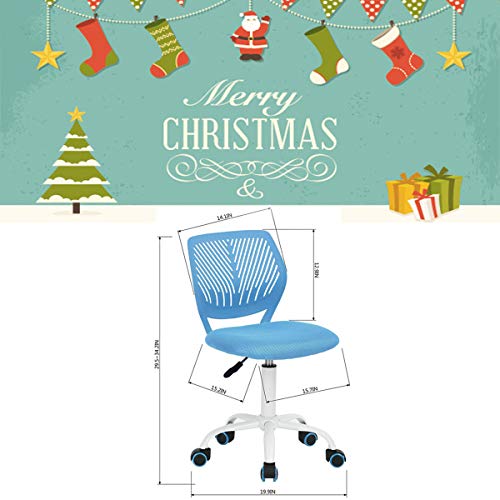 Aingoo Silla de Escritorio para niños Silla para niños Silla giratoria para niños Silla giratoria para niños Silla ergonómica Ajustable en Altura para niñas Niños Youth Resilient 100KG Azul