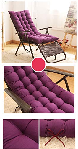 AINIYUE Cojín de Silla de salón, colchoneta reclinable para Tumbona, reposapiés para jardín al Aire Libre con cojín (sin Silla) 125x48x8cm púrpura