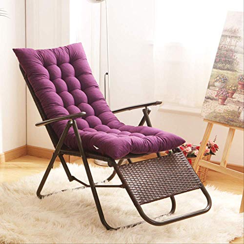 AINIYUE Cojín de Silla de salón, colchoneta reclinable para Tumbona, reposapiés para jardín al Aire Libre con cojín (sin Silla) 125x48x8cm púrpura