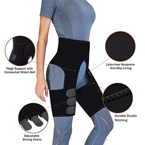 Aiooy Faja Reductora Adelgazante, Cinturón Deportivo Waist Trainer, Entrenador de Muslo de Cintura, cinturón de Entrenador de Mujer 3 en 1 Ajustable para Deporte de Soporte de Cintura -XL