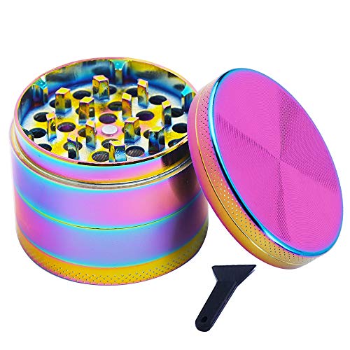 Aiooy Molinillos de Especias,Mini Molinillo de Hierbas Portátil, 4 Piezas Grinder Metálico con Rascador Polen para Hierbas y Especias (5cm, Multicolor)