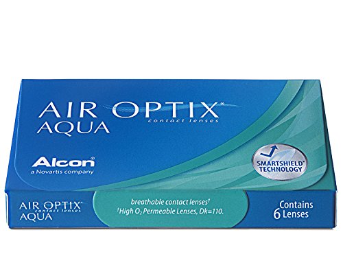 Air Optix Aqua Lentes de Contacto Esféricas Mensuales, R 8.6, D 14.2, -5.25 Dioptría, No Multifocales - Pack de 6 Unidades