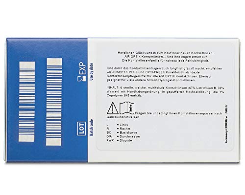 AIR OPTIX Lentes de contacto multifocales mensuales, R 8.6, D 14.2, 1.75 dioptría, adición alta - 3 lentillas
