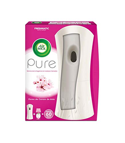 Air Wick Freshmatic - Aparato y recambio de Ambientador Spray Automático, Esencia para Casa con Aroma a Flores de Cerezo de Asia , 1 Aparato + 1 Recambio