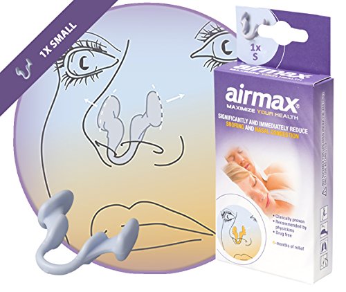 Airmax® | Dilatador nasal demostrado eficaz | Airmax dilata la parte más estrecha de la nariz para que pueda respirar más fácilmente conseguir a través de la nariz | Ayuda a incluir los ronquidos y la congestión nasal | Pequeño tamaño 1x | Ventaja Paquete