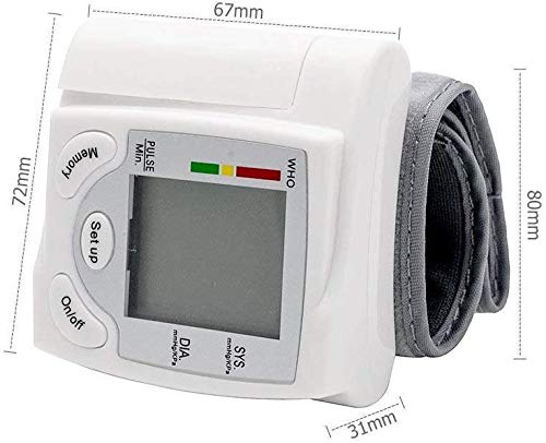 AirMood Monitor de presión Arterial con Pantalla LCD Digital, medidor de Ritmo cardíaco con puño de muñeca, Pilas de medición de Pulso precisas Incluidas para Uso doméstico