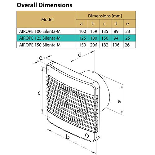 Airope,Ventilador extractor de baño aire 100 mm Silencioso con válvula Anti retorno + mosquitera integrada,7 W,Ideal para baño,cocina,inodoro,silencioso,alta calidad,bajo consumo Garantía 5 AÑOS