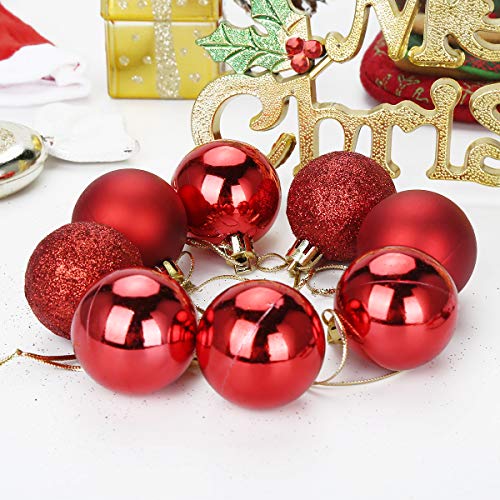Aitsite Bolas de Navidad 4 cm Bolas de árbol de Navidad Adorno de Pared Colgante de Pared Adornos Decoraciones Árbol Bolas Decorativas Boda de Fiesta Suministro Hogar Decoraciones para Festivales