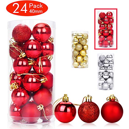Aitsite Bolas de Navidad 4 cm Bolas de árbol de Navidad Adorno de Pared Colgante de Pared Adornos Decoraciones Árbol Bolas Decorativas Boda de Fiesta Suministro Hogar Decoraciones para Festivales