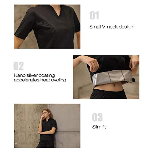 Ajcoflt Mujeres Body Shaper Traje de Manga Corta Entrenador de Cintura Adelgazamiento Fajas Control de Barriga Trimmer Quemador de Grasa para Perder Peso Entrenamiento Gimnasio Ejercicio Deporte