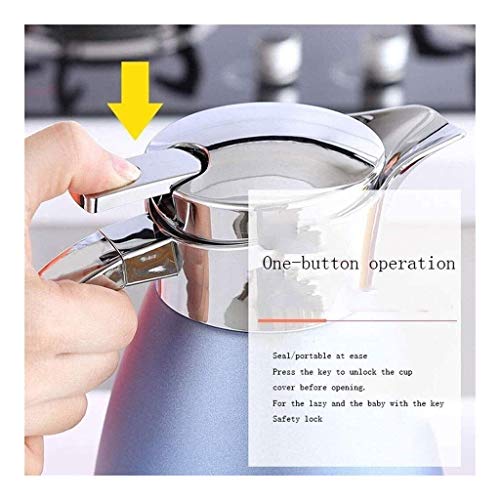 AJH Botella de Agua aislada Jarra térmica para café, Termo de Doble Pared con Aislamiento al vacío, Acero Inoxidable, 12 Horas de retención de Calor para of