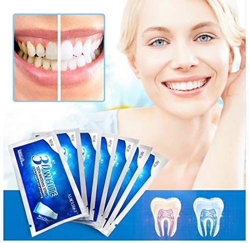 AJUMKER New Crest Gel Strips Dientes blancos nacarados 3D Blanqueamiento Cuidado de los dientes blancos brillantes Tratamiento de dientes de pasta blanqueadora dental 7pcs