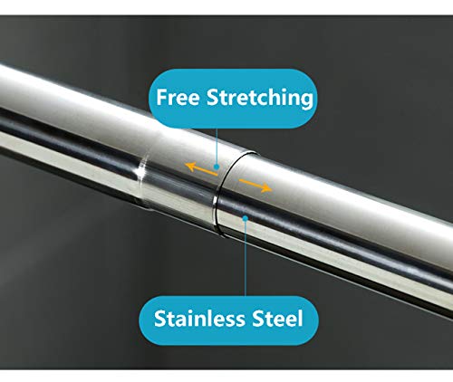 Ajustable Barra De Cortina Extensible,sin Taladro Inoxidable Polo De Tensión para Baño Hanger Balcón Sección De Ropa Dormitorio-a 148-280cm(58-110inch)