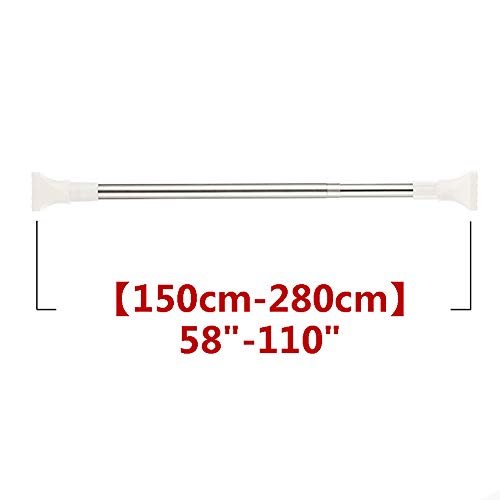 Ajustable Barra De Cortina Extensible,sin Taladro Inoxidable Polo De Tensión para Baño Hanger Balcón Sección De Ropa Dormitorio-a 148-280cm(58-110inch)
