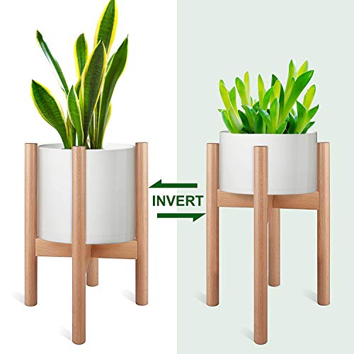 Ajustable Soporte para Plantas,Soporte para Macetas Estantería de Flores de Madera de Mediados de Siglo,para el hogar,Balcón - Modern Home Decor Garden Gift(Planta y Maceta NO Incluidas) - 1 PCS
