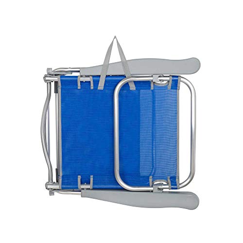 Aktive 62607 - Silla de playa azul plegable 5 posiciones 61 x 48 x 80 cm