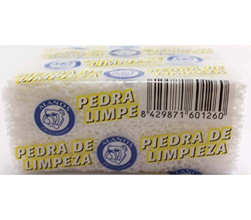 Alanos - Piedra de limpieza de espuma de vidrio blanco de 10x 7x 4 cm.