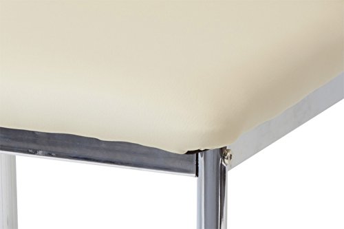 Albatros 2939 Verona Set de 4 sillas de Comedor, Beige, pie de Cromo, SGS Tested