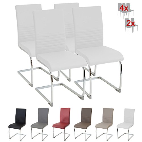 Albatros Silla Cantilever BURANO Set de 4 sillas Blanco, SGS Probado