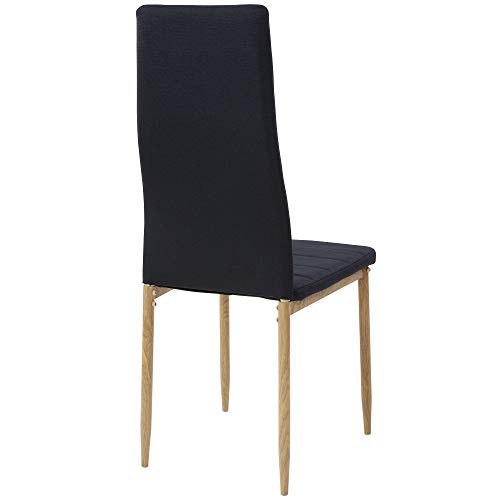 Albatros Sillas de Comedor San Remo, Set de 6, Negro, SGS Probado