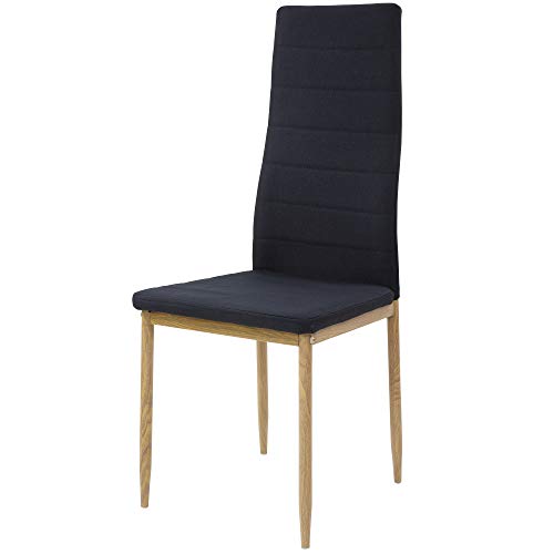 Albatros Sillas de Comedor San Remo, Set de 6, Negro, SGS Probado