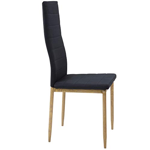 Albatros Sillas de Comedor San Remo, Set de 6, Negro, SGS Probado