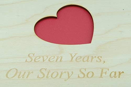 Álbum de recortes de madera para 7 años de aniversario, perfecto para tu esposa o novia
