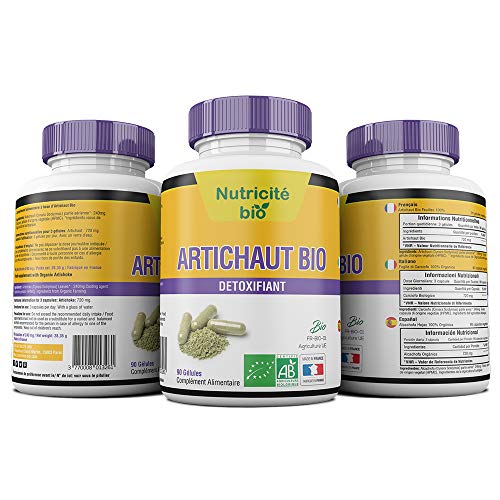 Alcachofa Biológica-90 píldoras-Nutricite Bio-Desintoxicación natural - 100% biológico y producido en Francia- Alcachofa para activar el tránsito y proteger el hígado